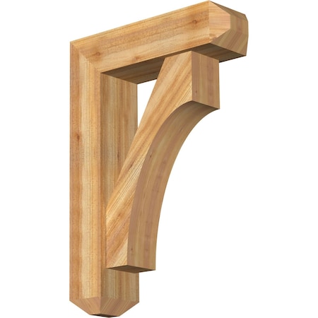 Ekena Millwork Westlake Craftsman Rough Sawn Bracket w/ Offset Brace, Western Red Cedar, 8"W x 28"D x 40"H BKT0806X28X40WTL04RWR